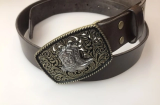 Kožený opasek 4 cm - Western styl